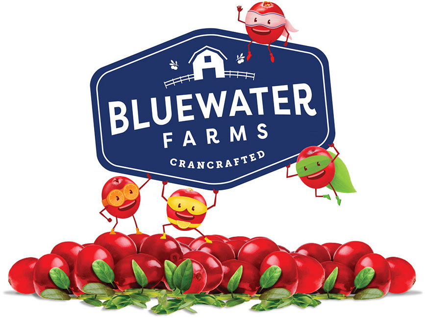 Bluewater Farms Character Team Holding Logo